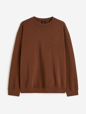 H&M Men's Loose Fit Sweatshirt Size XXL In Brown